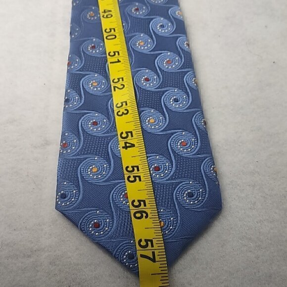 Rooster Men's Blue, Gold, Brown, Paisley Look 100% Silk Necktie - Picture 5 of 9